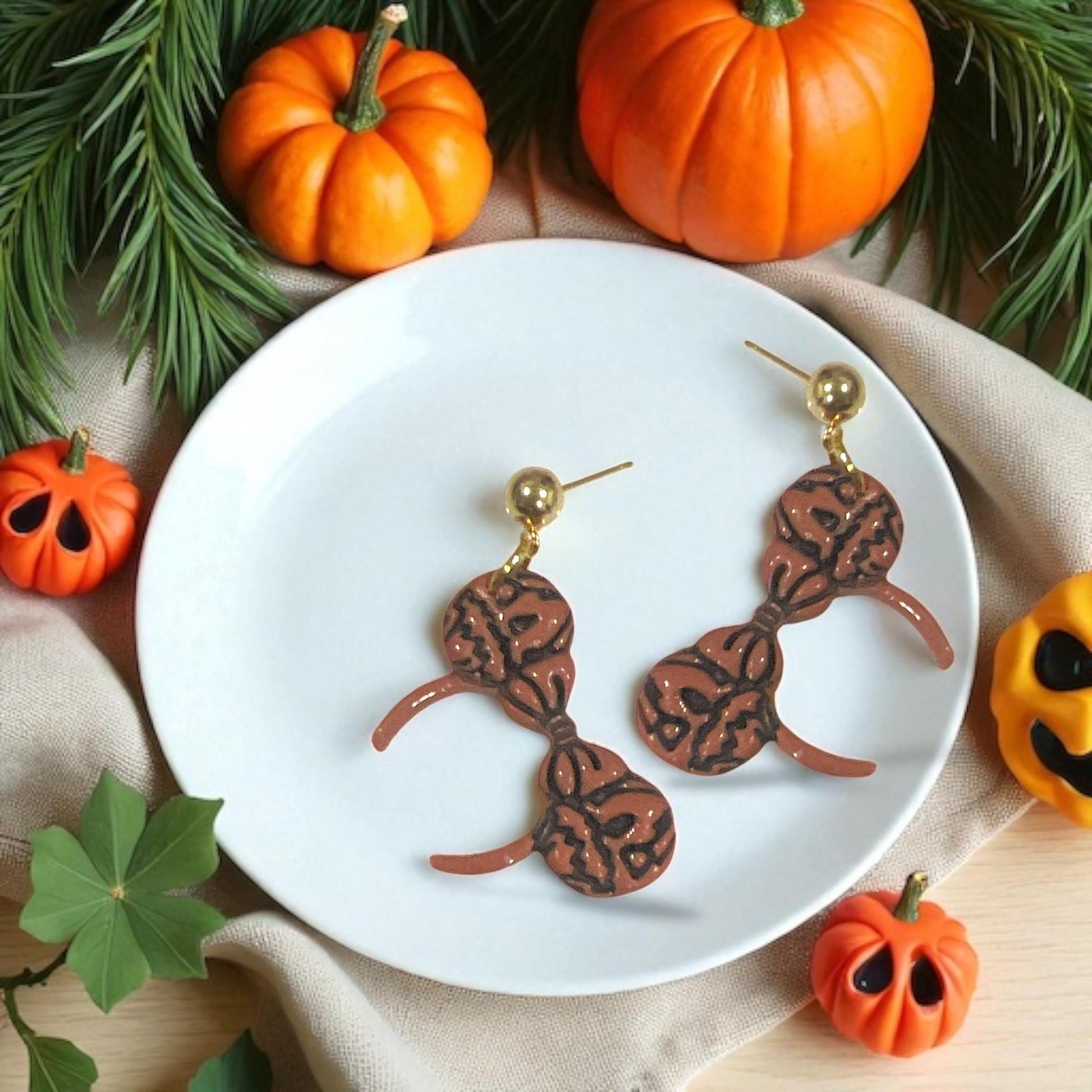 Pumpkin Ears Clay Cutter: Halloween Bow Design