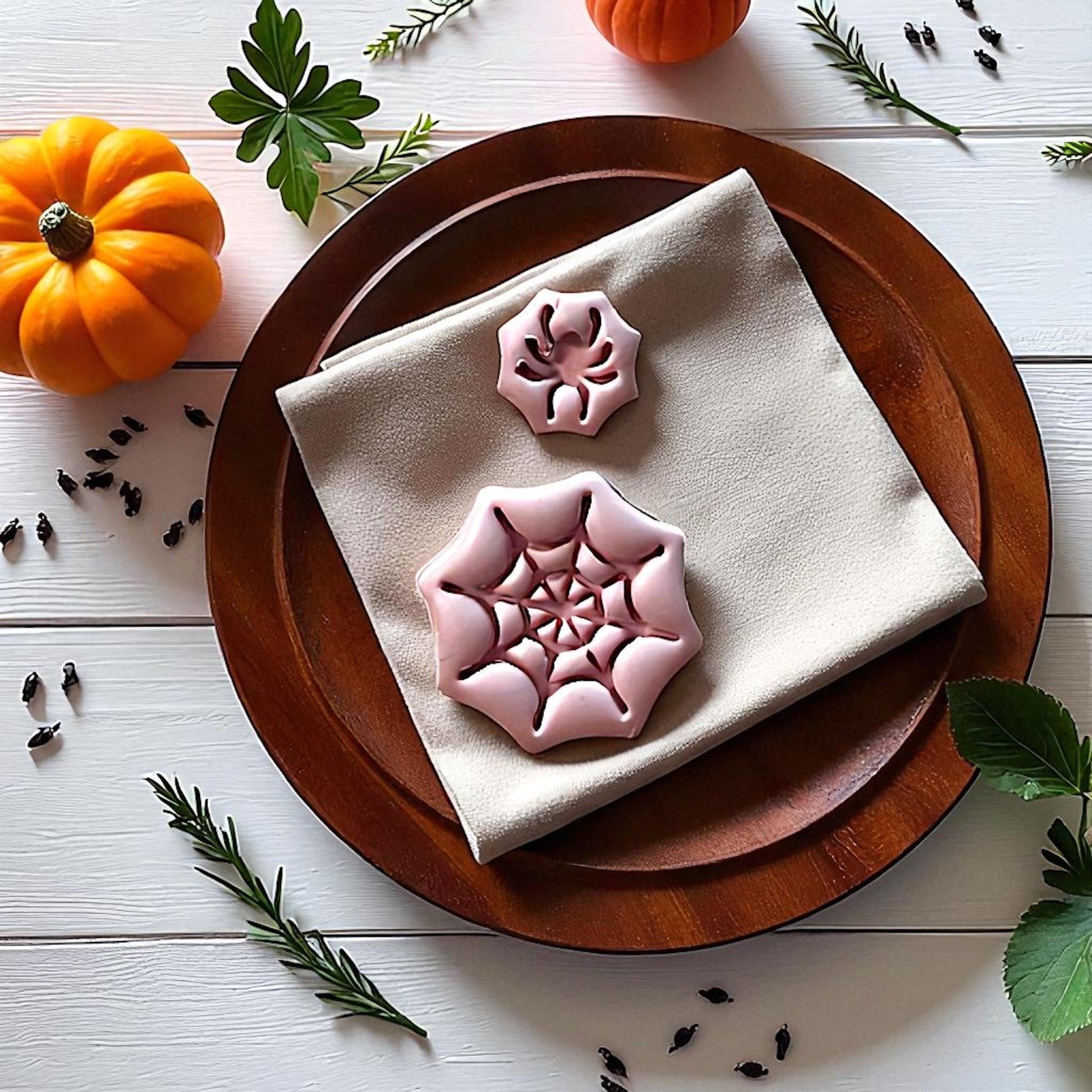 Spiderweb and Spider Polymer Clay Cutter Set – Halloween Clay Cutters for Spooky Fall Creations