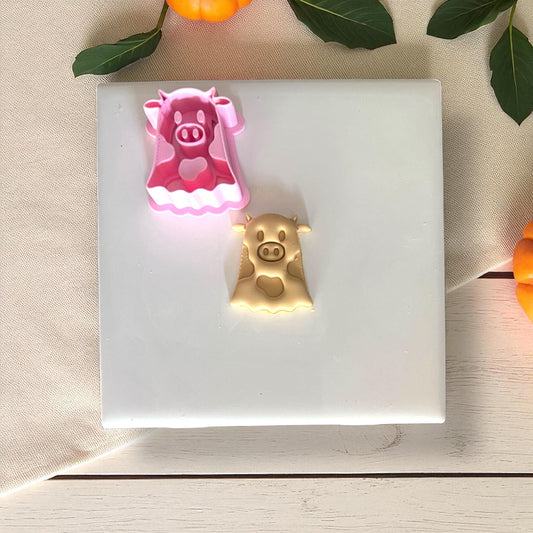 cow ghost with pink cow ghost cutter