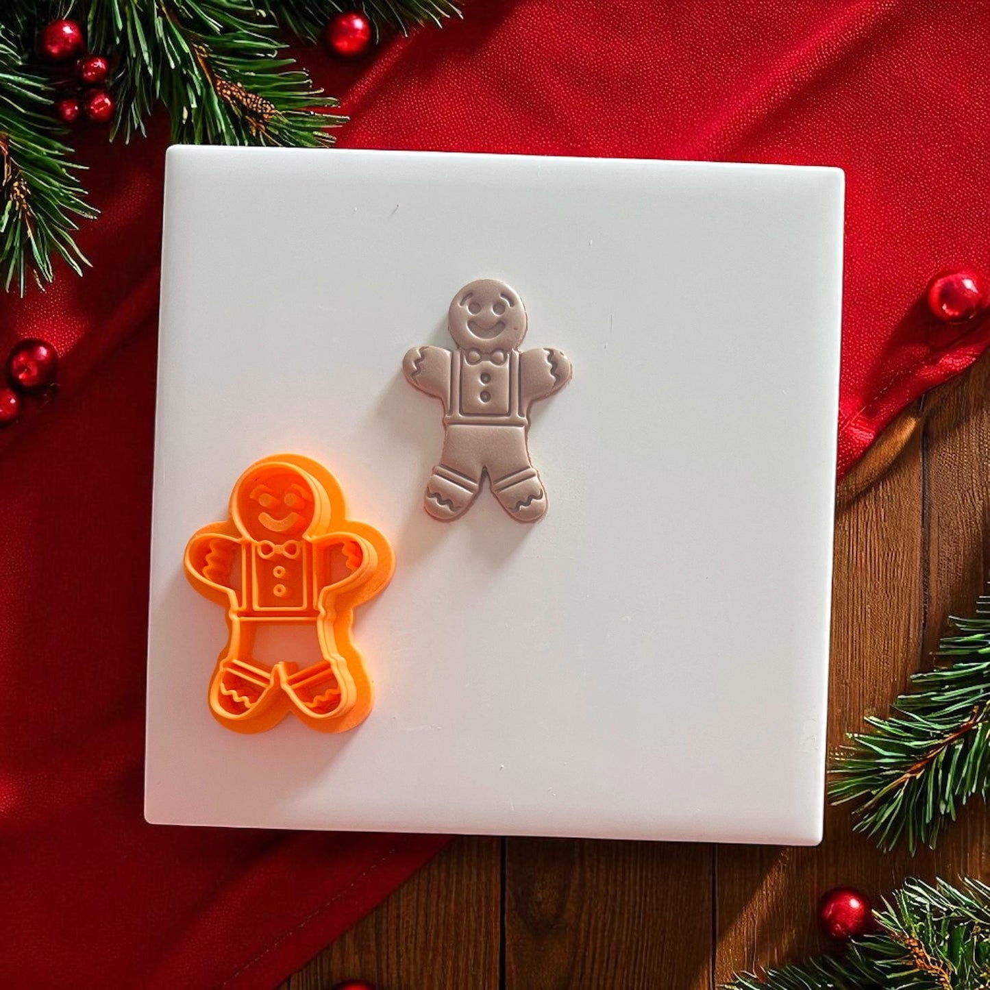 Gingerbread Man Polymer Clay Cutter – Christmas Cookie Clay Tool for Holiday Jewelry and Festive Crafts