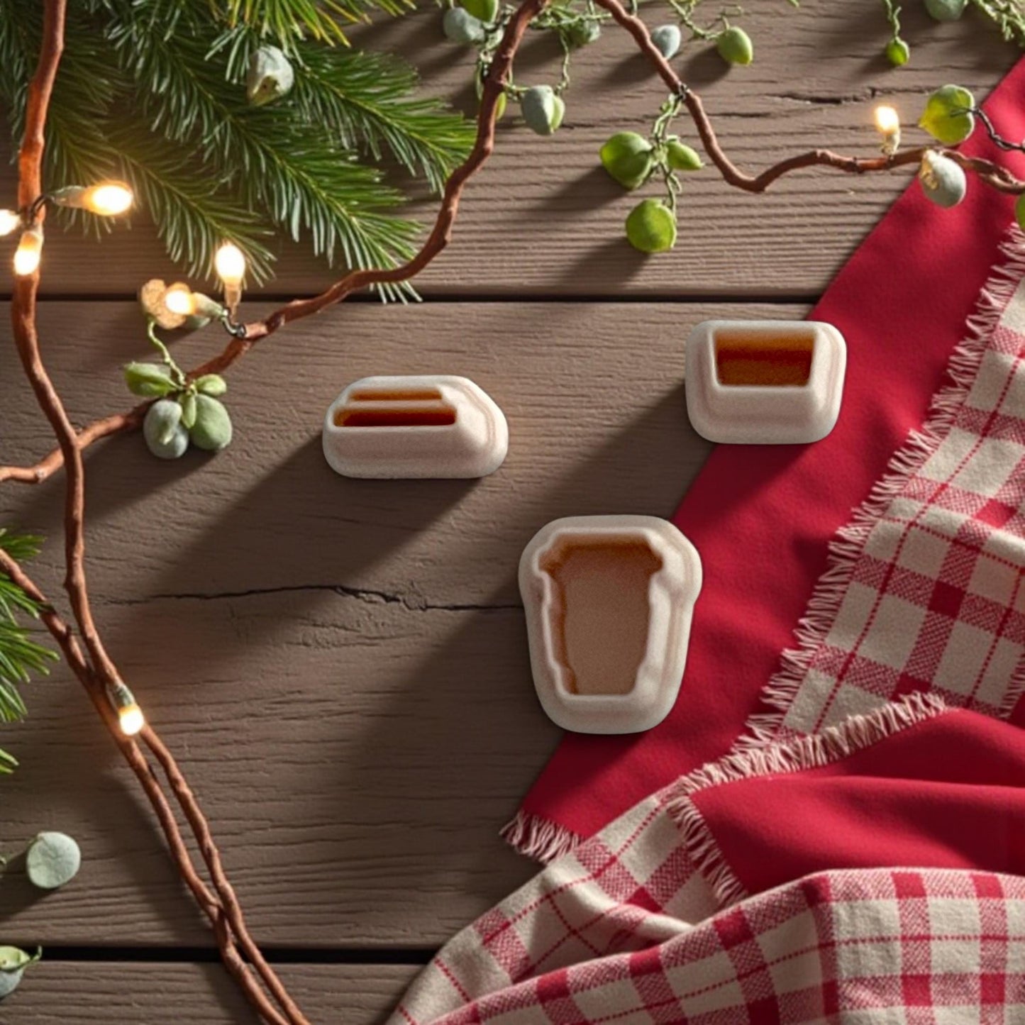 Christmas Coffee Cup Polymer Clay Cutter Set | Christmas Clay Tools | Winter Mug Cutter for Festive Polymer Clay Creations