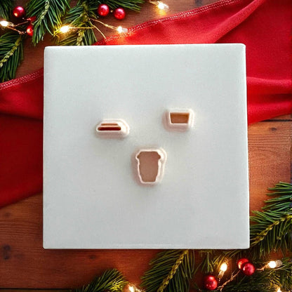 Christmas Coffee Cup Polymer Clay Cutter Set | Christmas Clay Tools | Winter Mug Cutter for Festive Polymer Clay Creations