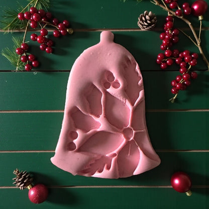 Christmas Bell Polymer Clay Cutter | Holiday Poinsettia Clay Tool | Festive Design