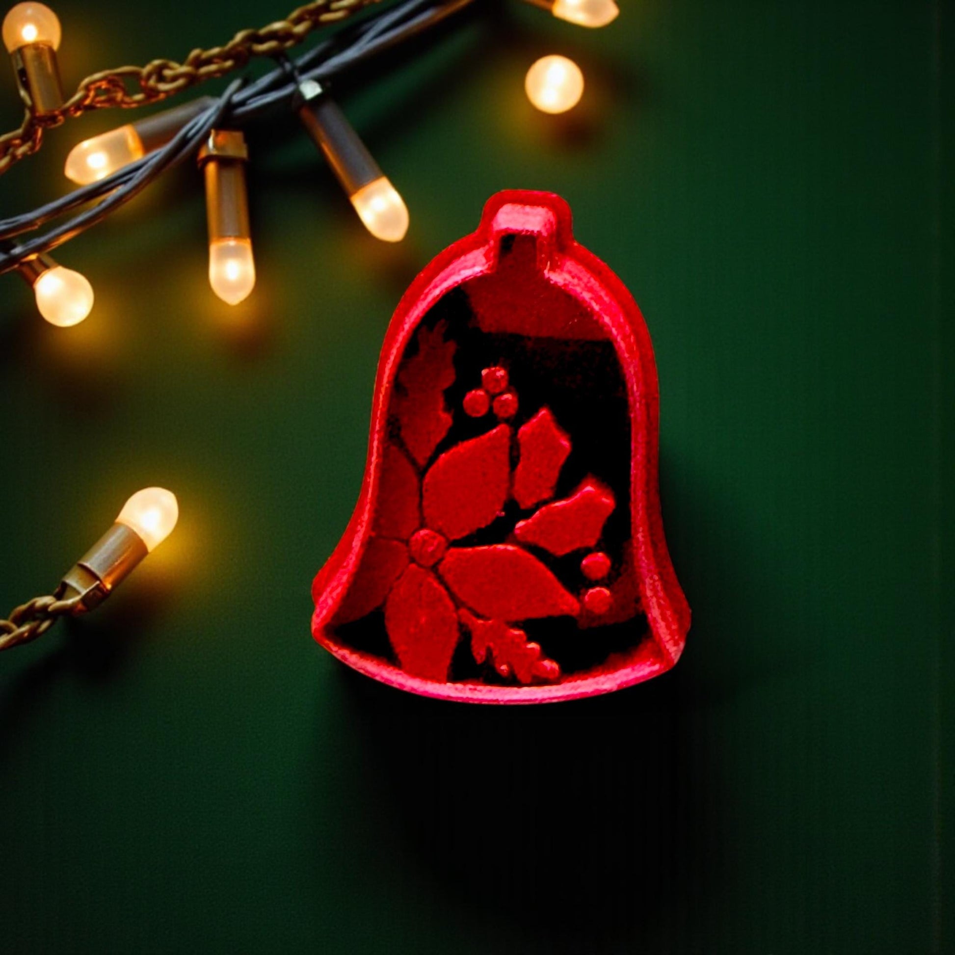 Christmas Bell Polymer Clay Cutter | Holiday Poinsettia Clay Tool | Festive Design