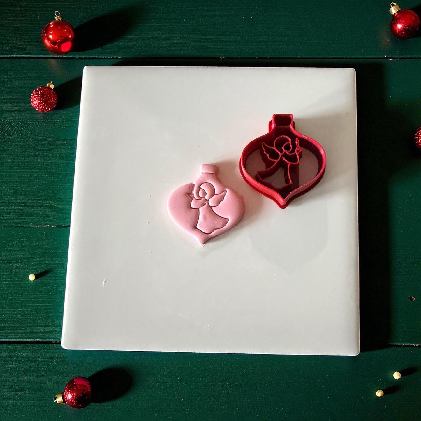 Peaceful Angel Ornament Clay Cutter | Elegant Holiday Shape | Winter Faith Inspired Polymer Clay Design for Handmade Pieces