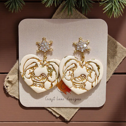 Nativity Heart Polymer Clay Cutter | Holy Family | Christmas Heart Cutter | Religious Holiday Design