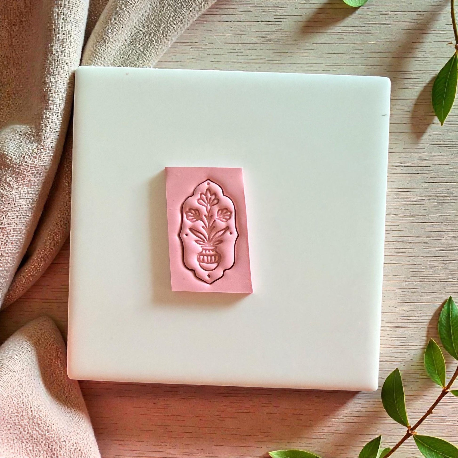 Folk Flower Vase Polymer Clay Cutter | Scandinavian Floral Design | Botanical Clay Tool for Makers and Artists