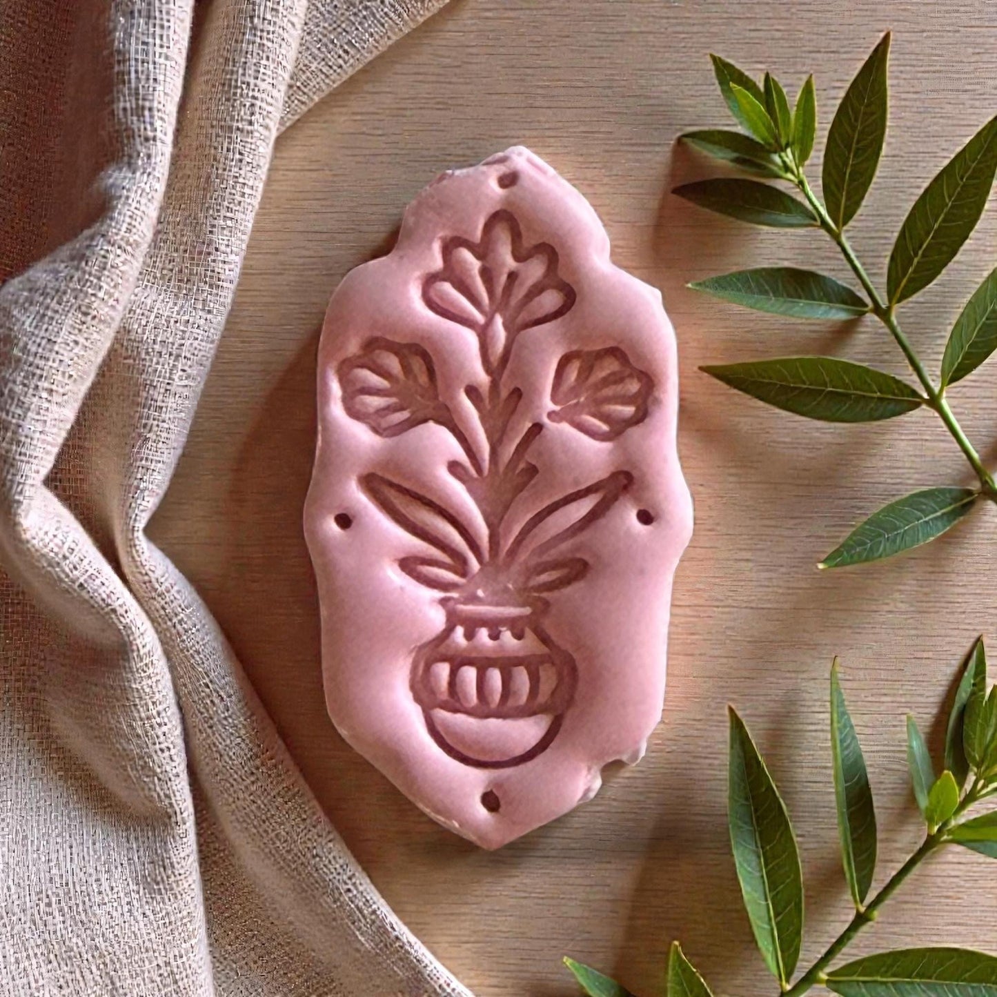 Folk Flower Vase Polymer Clay Cutter | Scandinavian Floral Design | Botanical Clay Tool for Makers and Artists