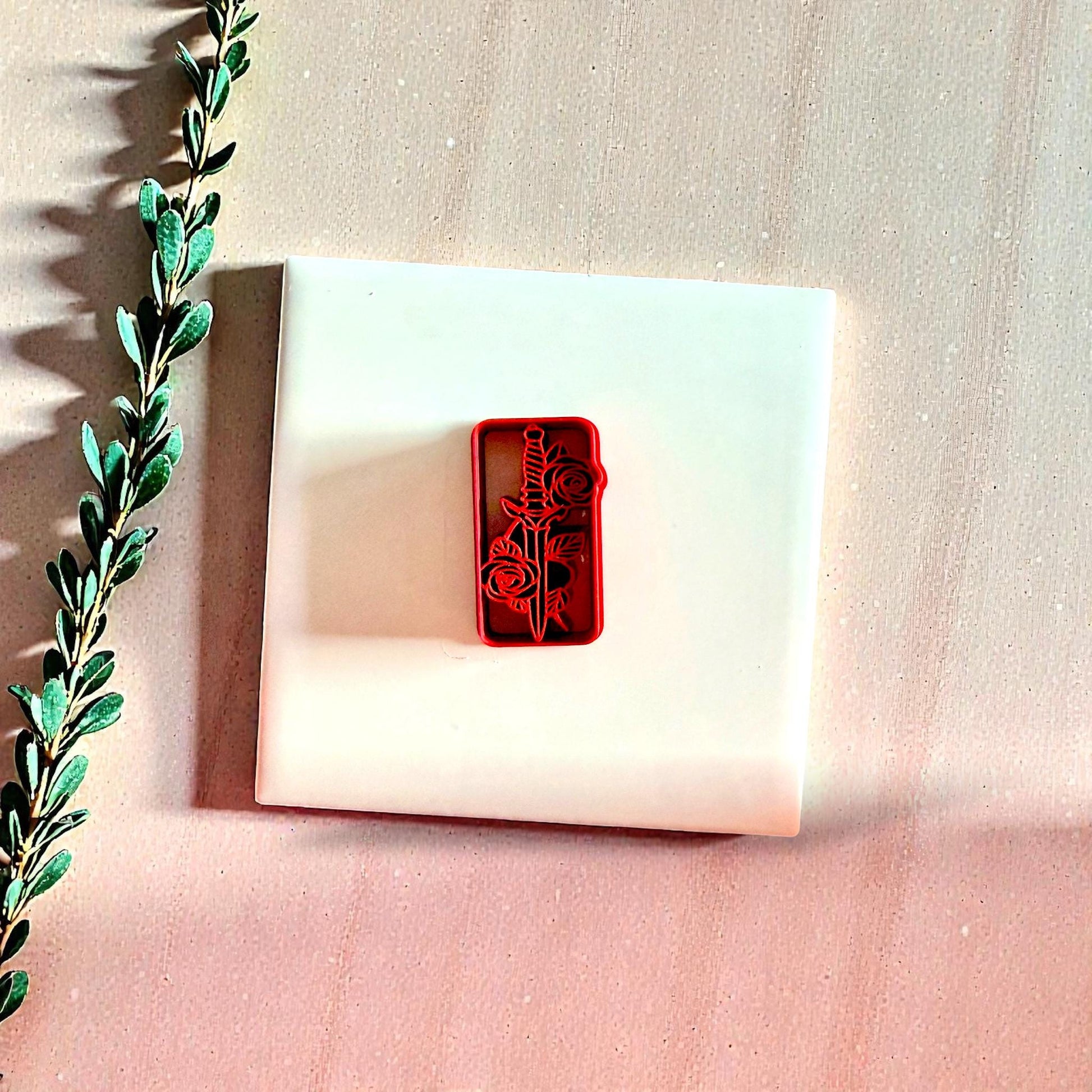 Red dagger polymer clay cutter