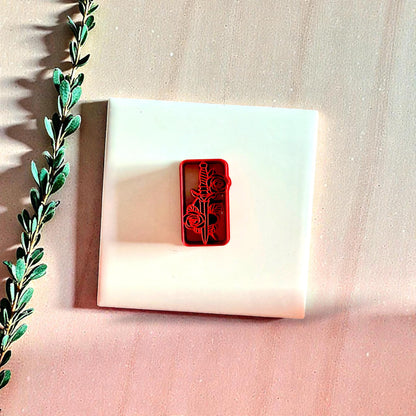 Red dagger polymer clay cutter