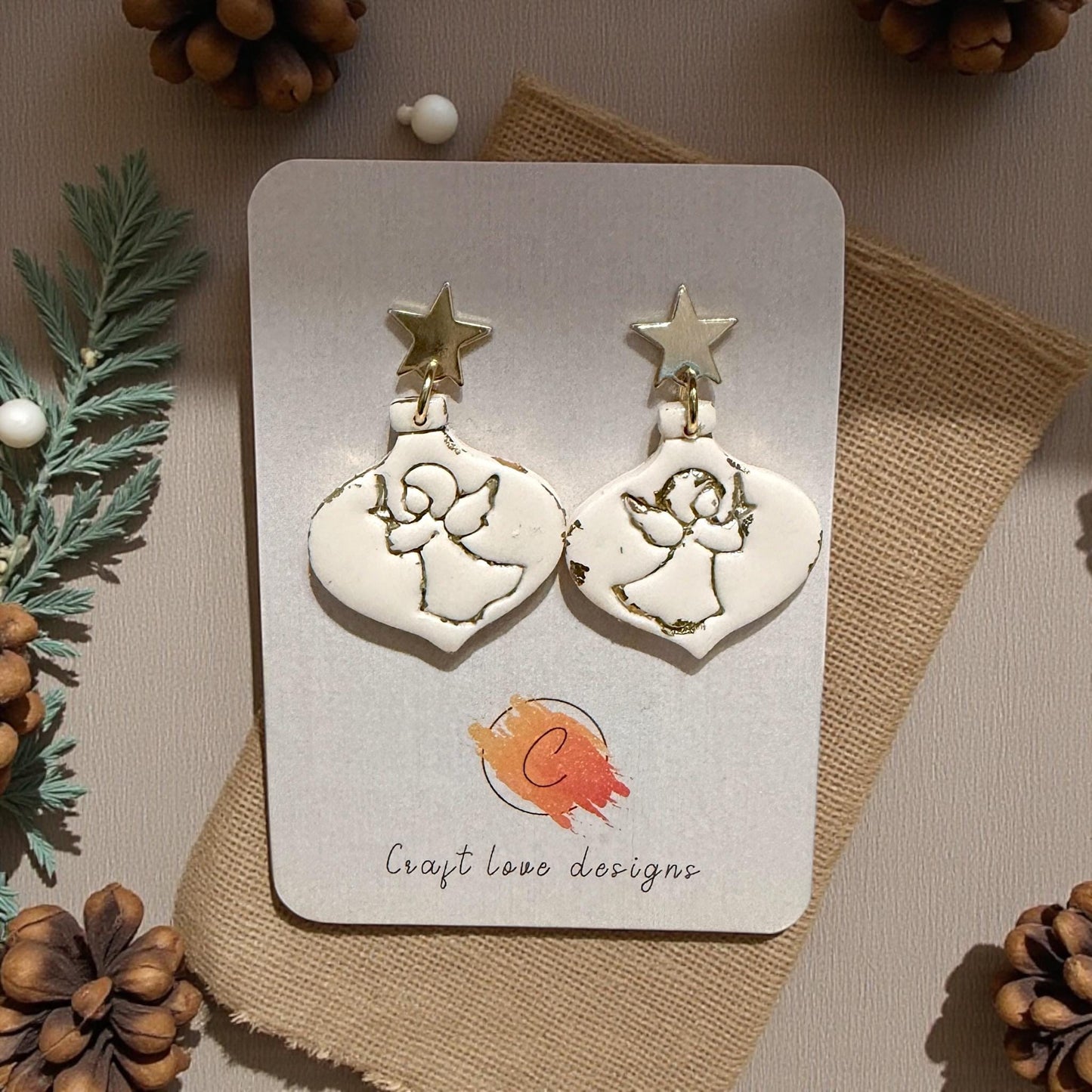 Peaceful Angel Ornament Clay Cutter | Elegant Holiday Shape | Winter Faith Inspired Polymer Clay Design for Handmade Pieces