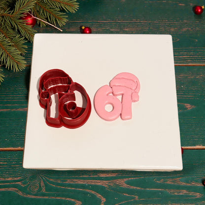 holiday 67 number cutter with impression on white tile