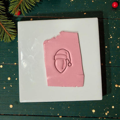 closeup football santa clay impression on green background