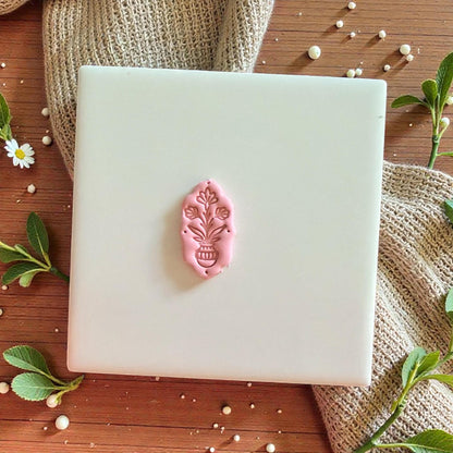 Folk Flower Vase Polymer Clay Cutter | Scandinavian Floral Design | Botanical Clay Tool for Makers and Artists