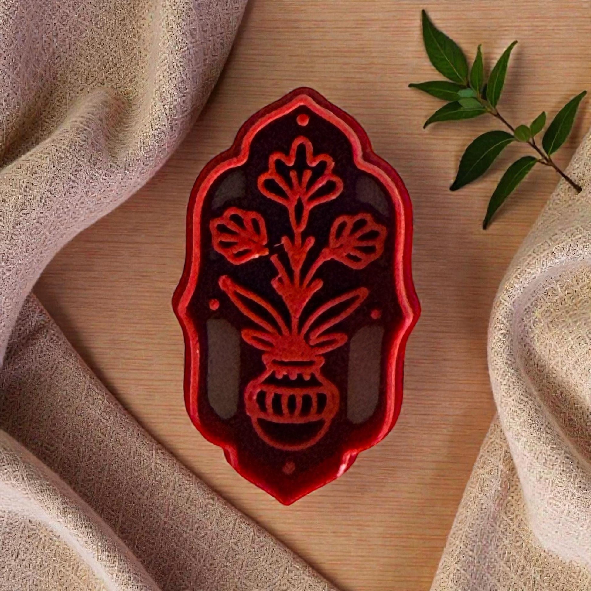 Folk Flower Vase Polymer Clay Cutter | Scandinavian Floral Design | Botanical Clay Tool for Makers and Artists