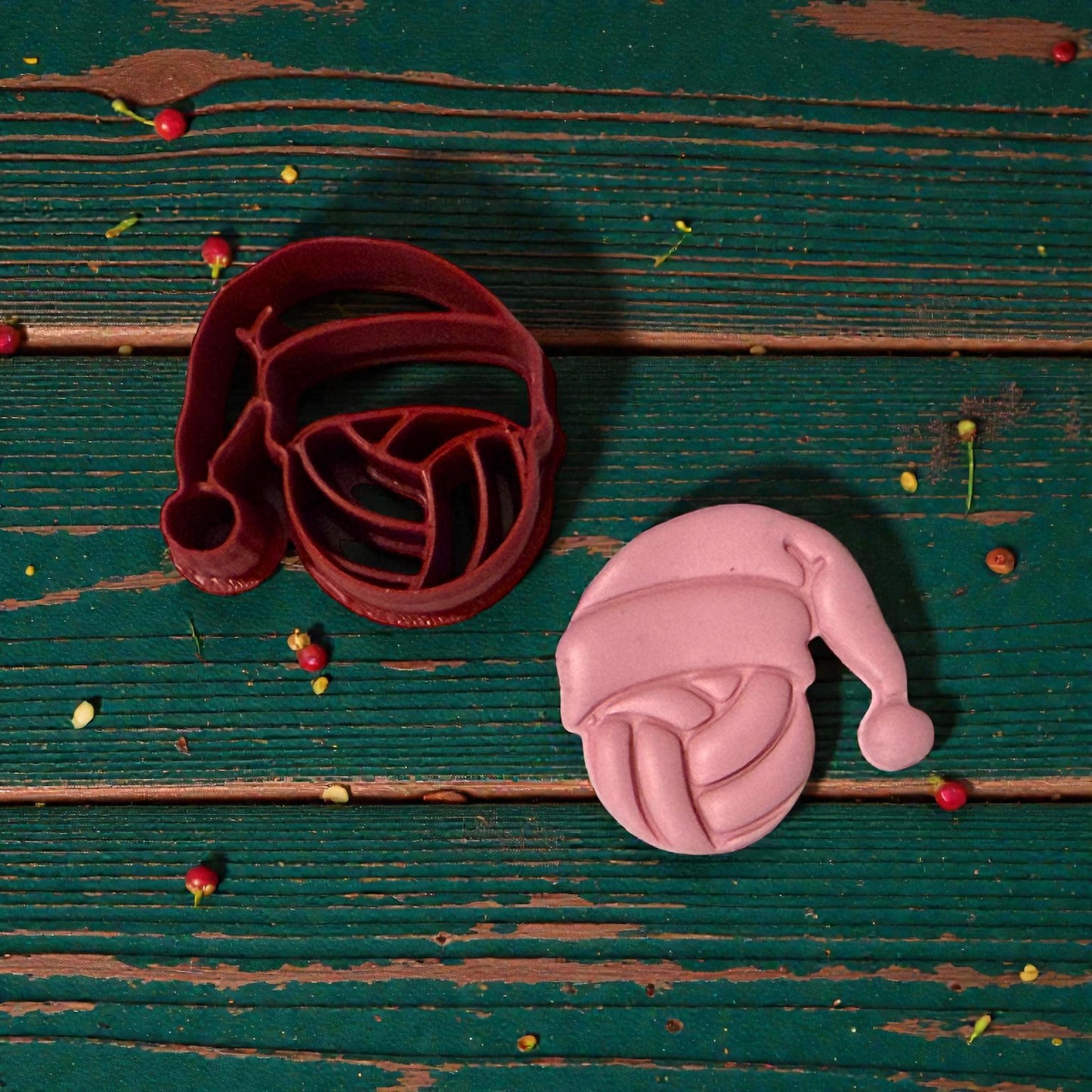 closeup volleyball santa clay cutter and clay impression
