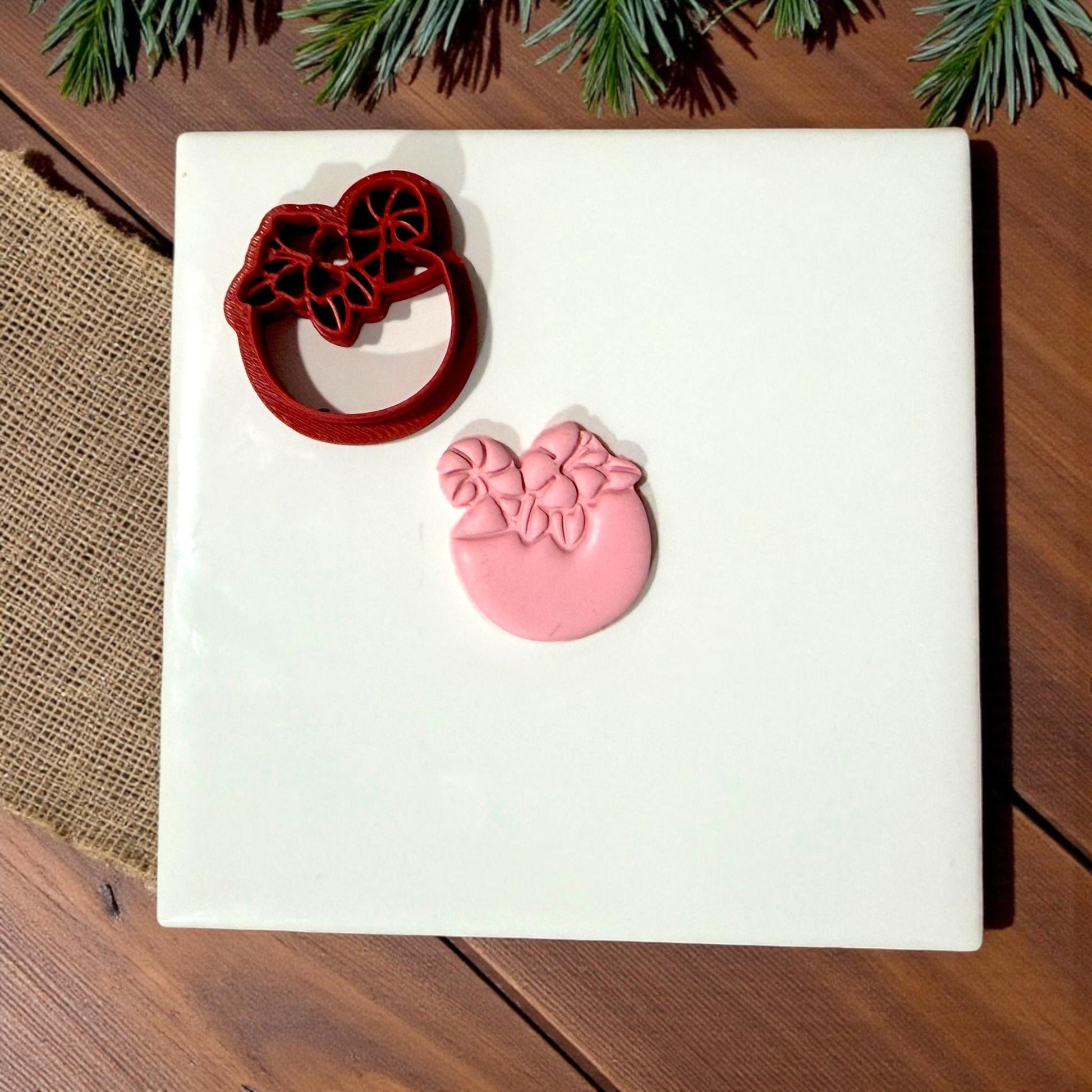 tropical coconut drink cutter with holiday clay impression