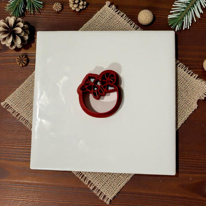 coconut holiday drink cutter displayed on white tile