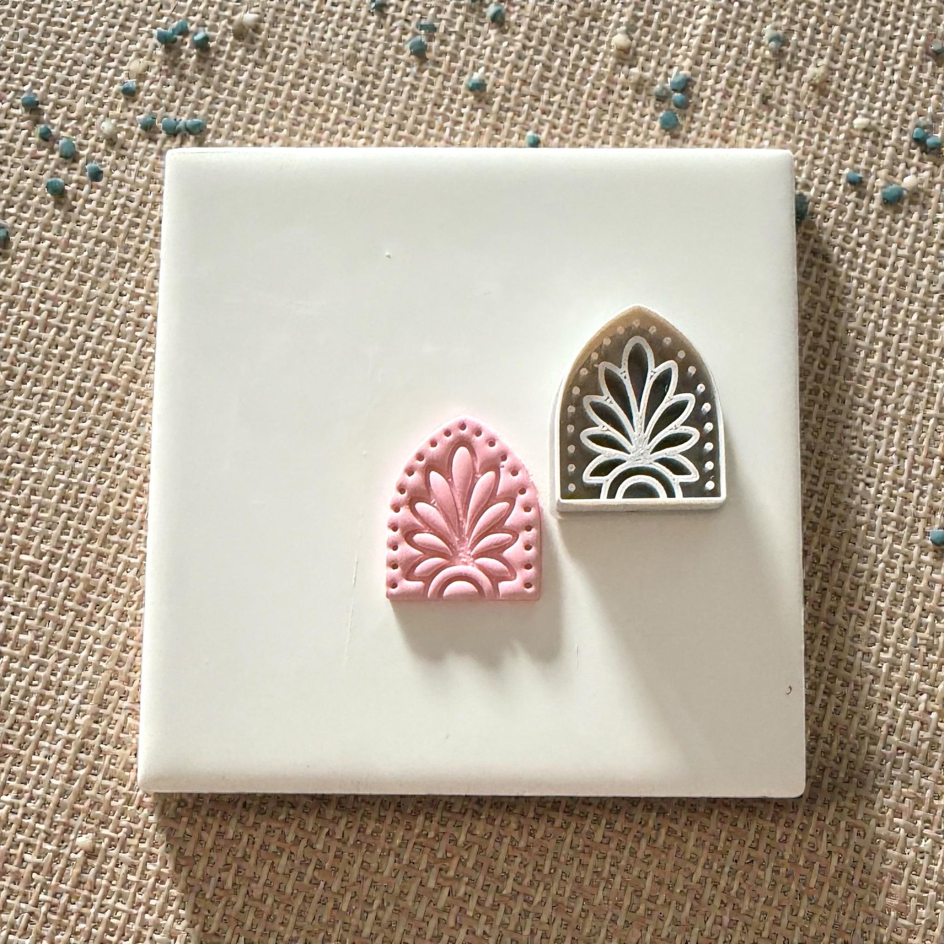 boho arch cutter and imprint displayed on tile