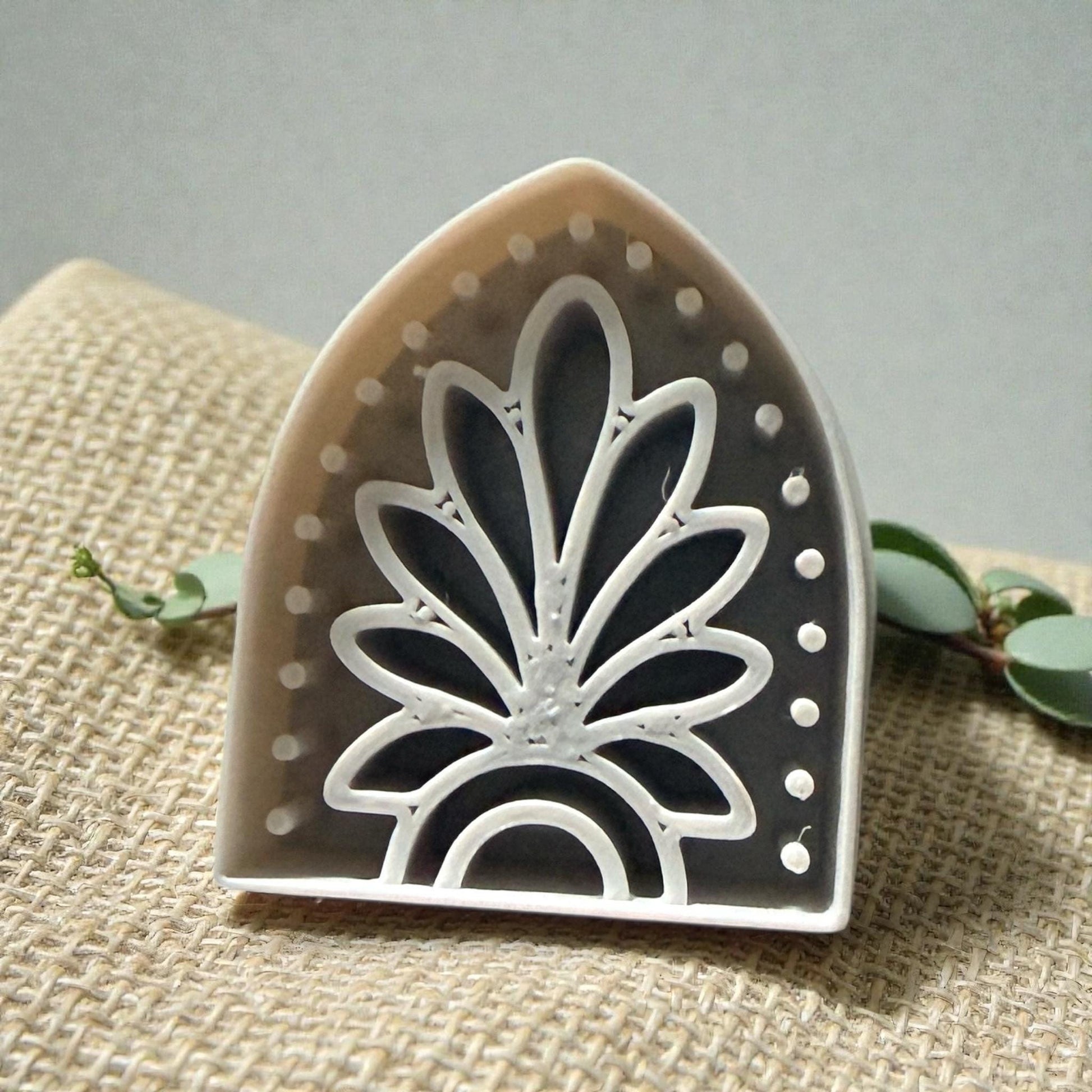 arched boho petal polymer clay cutter close-up