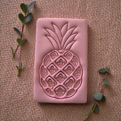 large pink pineapple clay impression