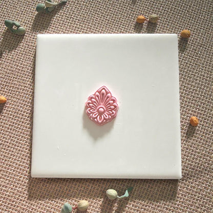 Boho Floral Teardrop Clay Cutter | Mandala Inspired Polymer Clay Tool | Detailed Petal Medallion Shape for Handmade Clay Jewelry