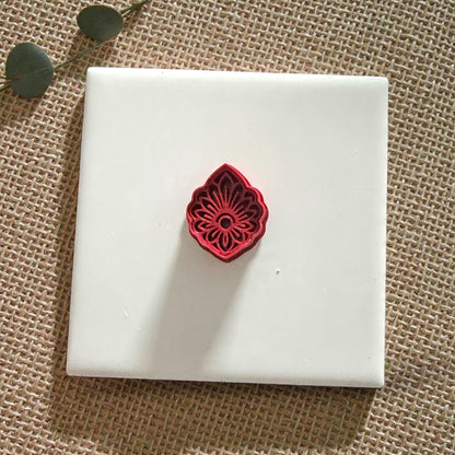 Boho Floral Teardrop Clay Cutter | Mandala Inspired Polymer Clay Tool | Detailed Petal Medallion Shape for Handmade Clay Jewelry