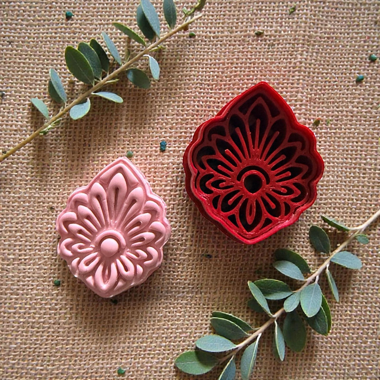 Boho Floral Teardrop Clay Cutter | Mandala Inspired Polymer Clay Tool | Detailed Petal Medallion Shape for Handmade Clay Jewelry