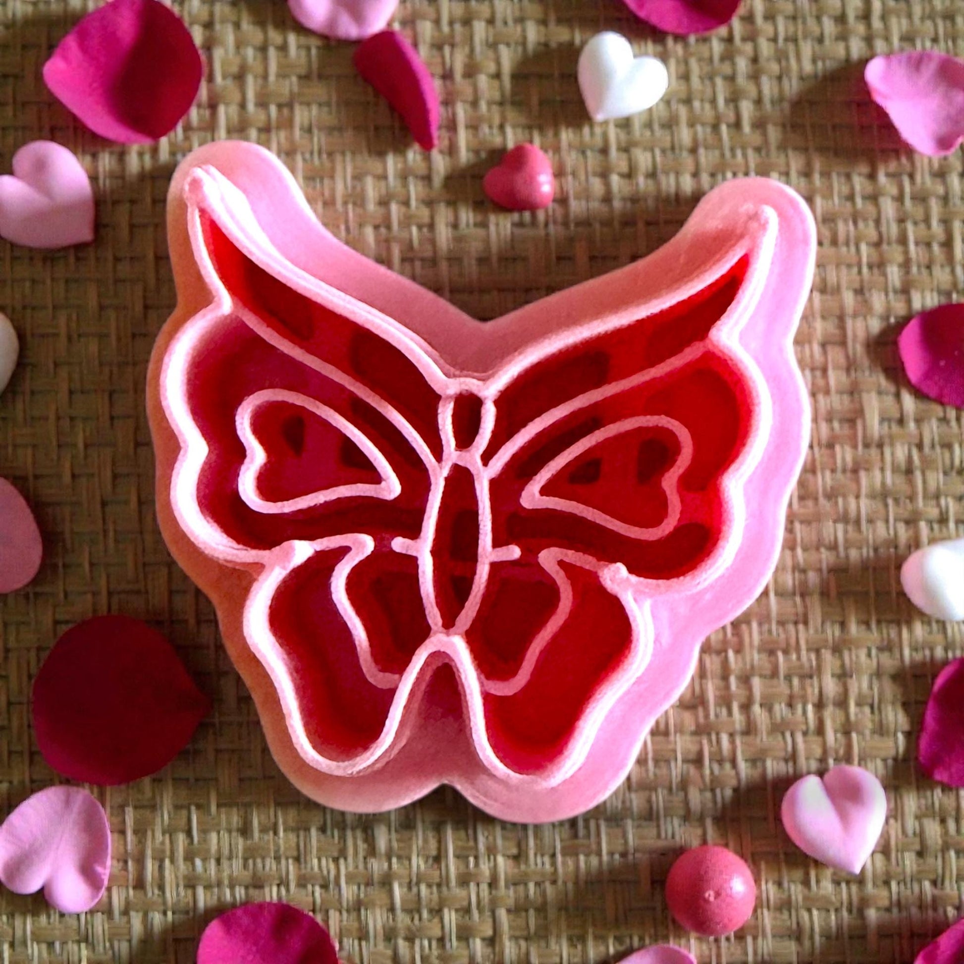 close up of pink butterfly cutter