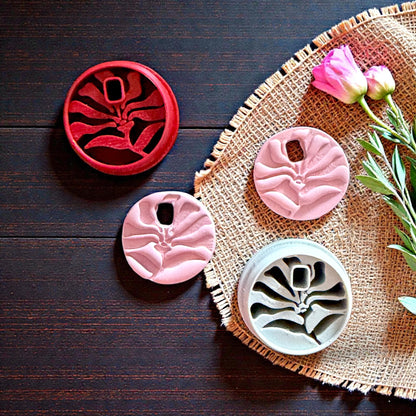 matisse cutters and pink clay imprint side by side