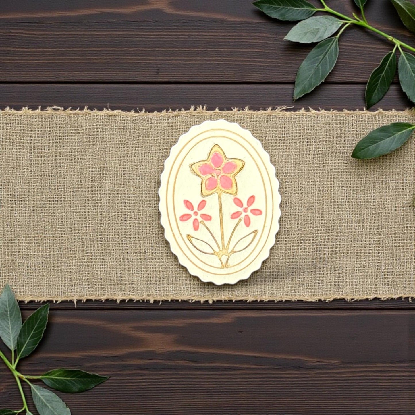 Finished Cameo Flower Clay Piece