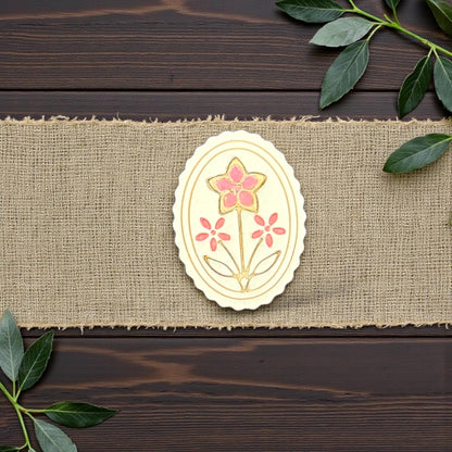 Finished Cameo Flower Clay Piece