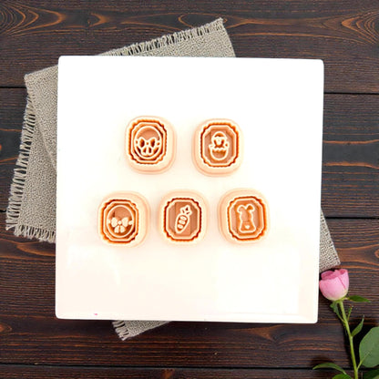 full Easter mini cutter set arranged on white tile