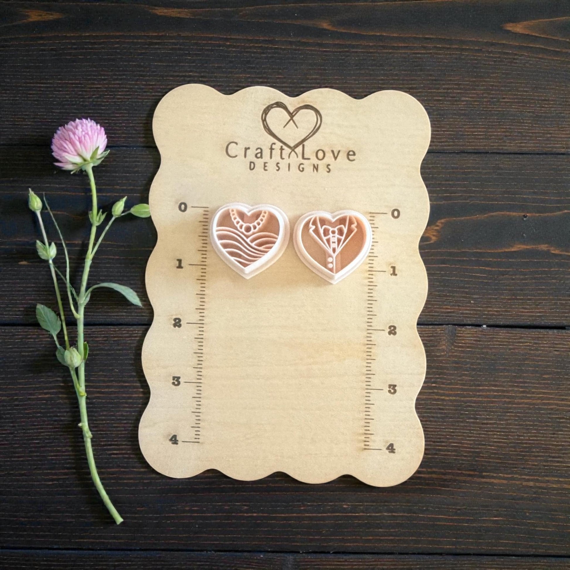 wedding heart cutters with flower