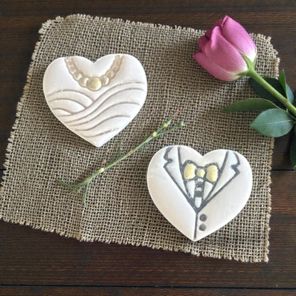 wedding heart clay impressions