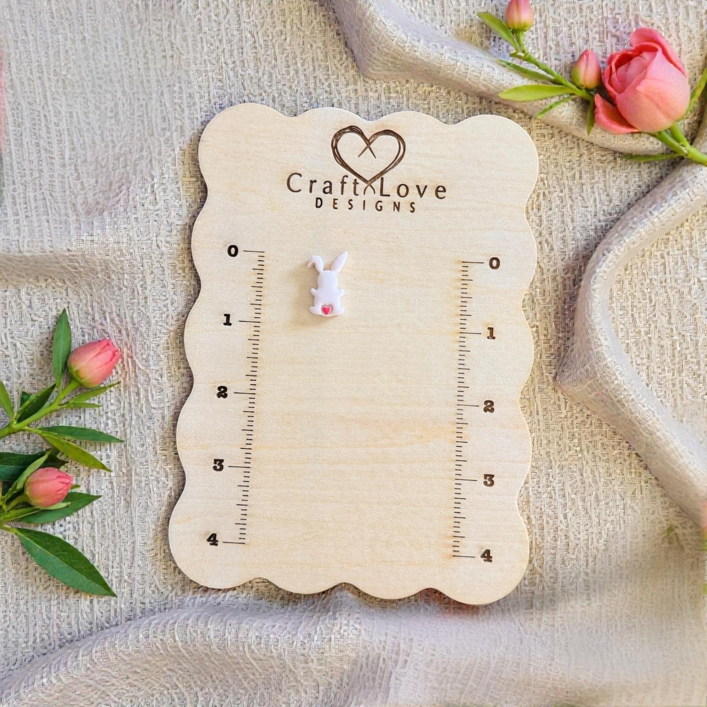 small bunny imprint on sizing board