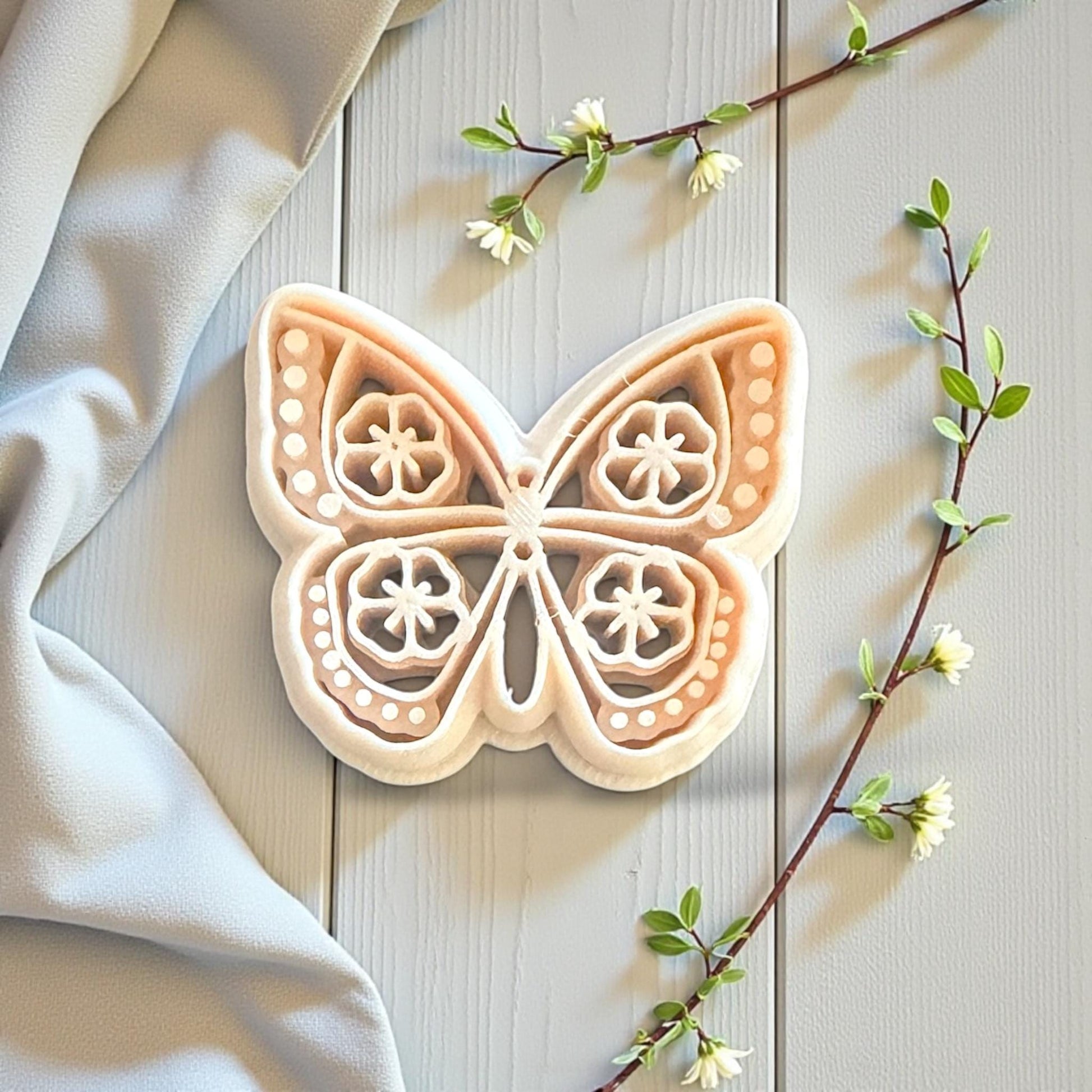 floral butterfly clay cutter