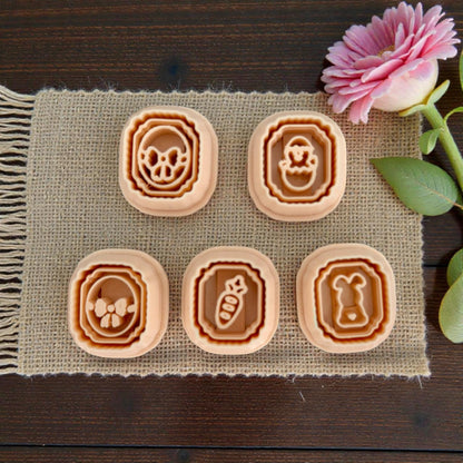 full Easter mini cutter set arranged on burlap