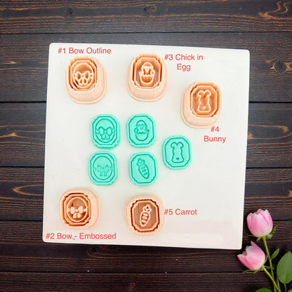 Full easter charm cutter and clay cut out with names
