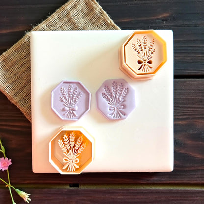 Multiple wheat bouquet impressions with cutters