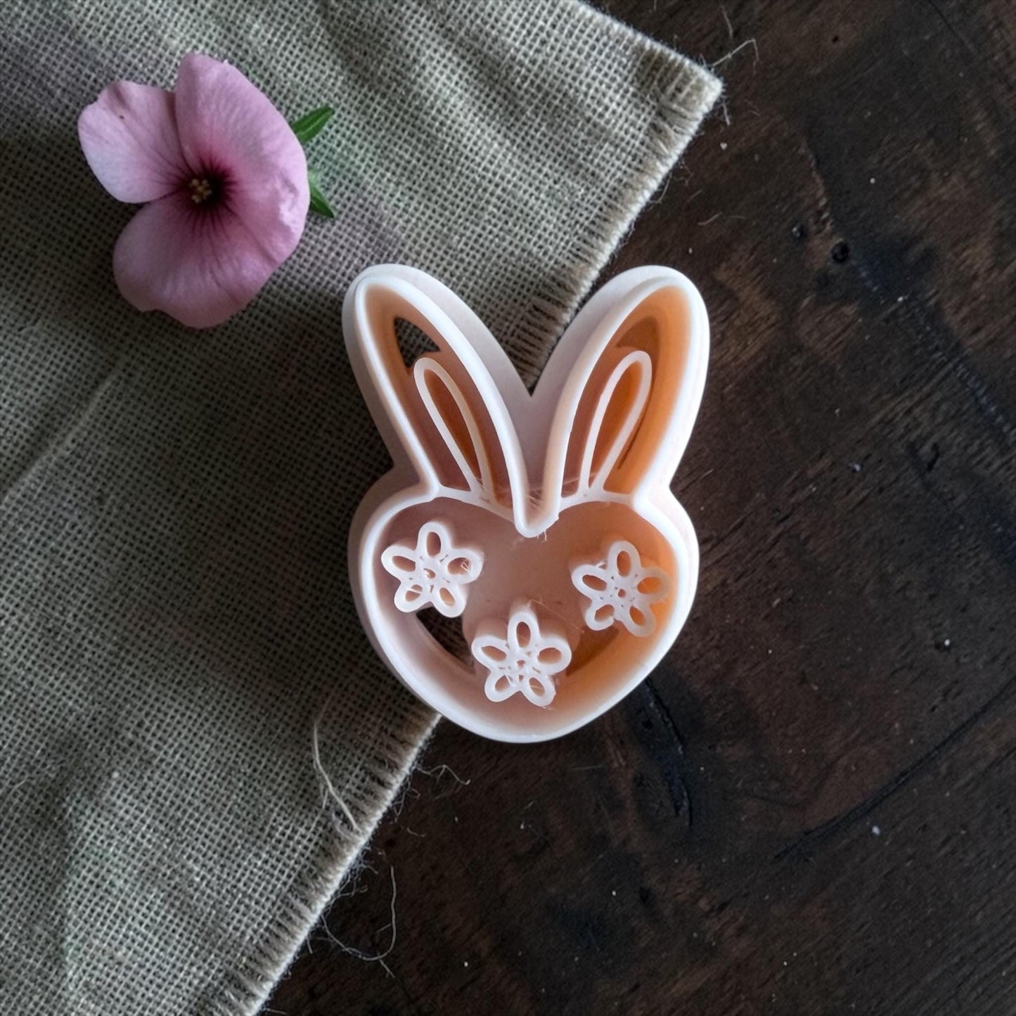 easter bunny clay cutter and pastel clay earring example