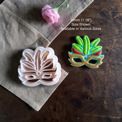 mardi gras earring clay cutter close up