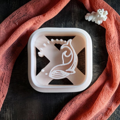 white whale clay cutter coastal ocean design close up