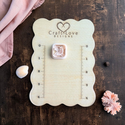 white whale polymer clay cutter on measuring board
