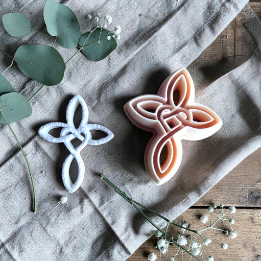 celtic heart cross clay cutter size shown 37mm