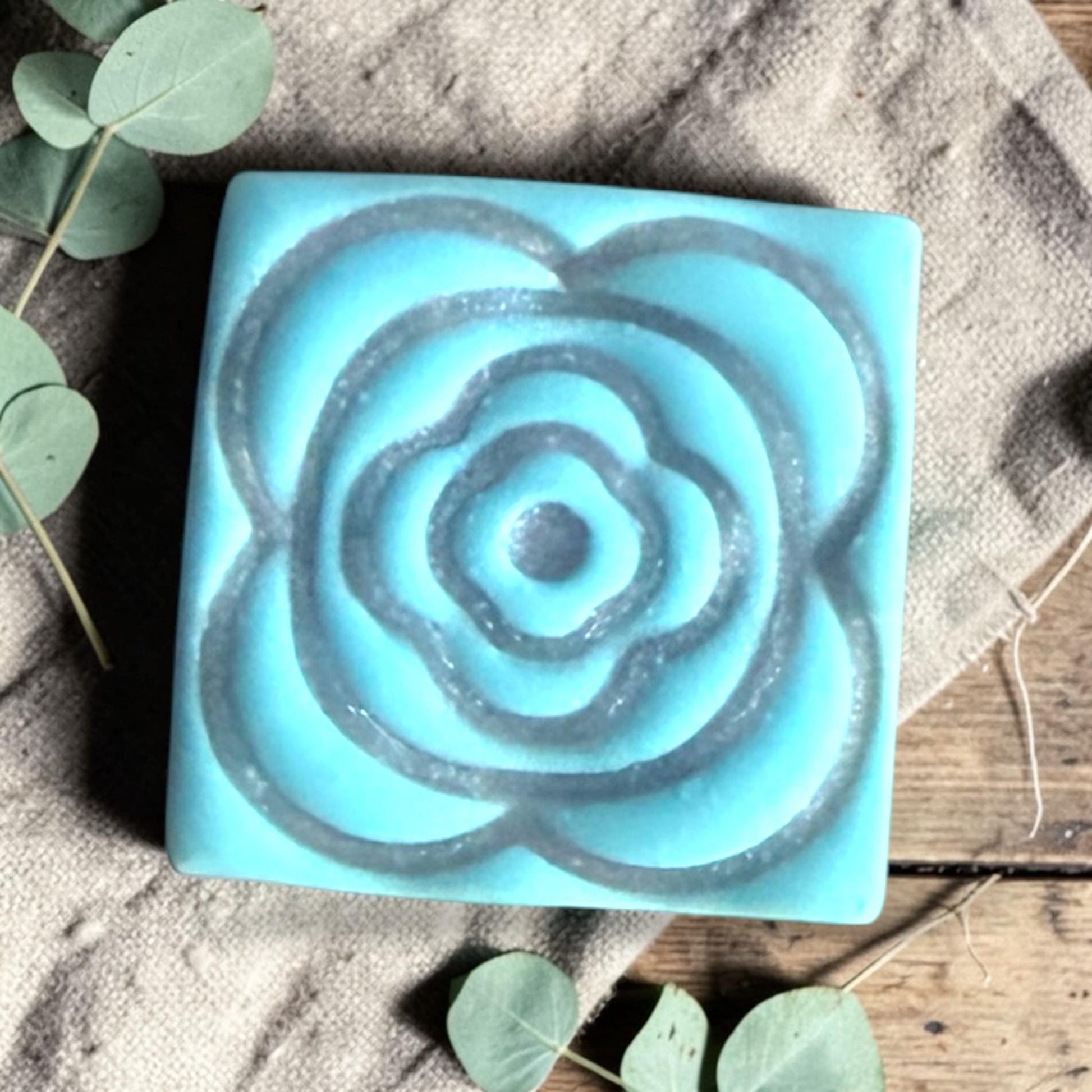 geometric rose polymer clay cutter clay impression example