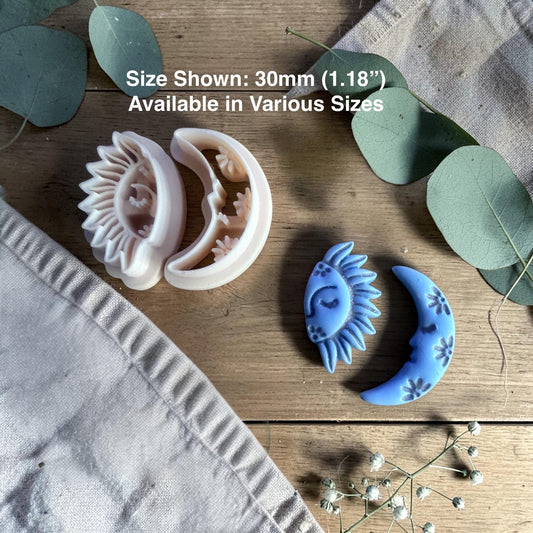 sun moon clay cutter set with clay example