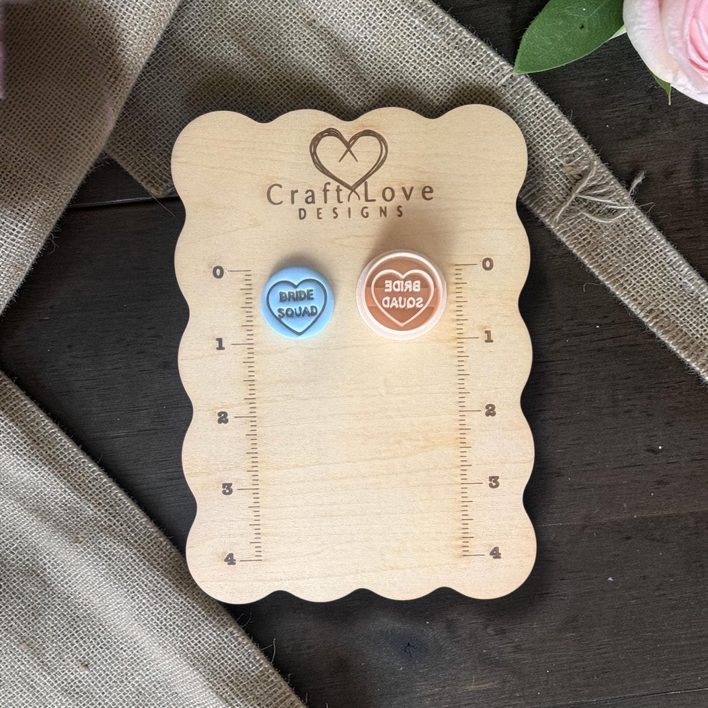bride squad heart clay cutter with clay example