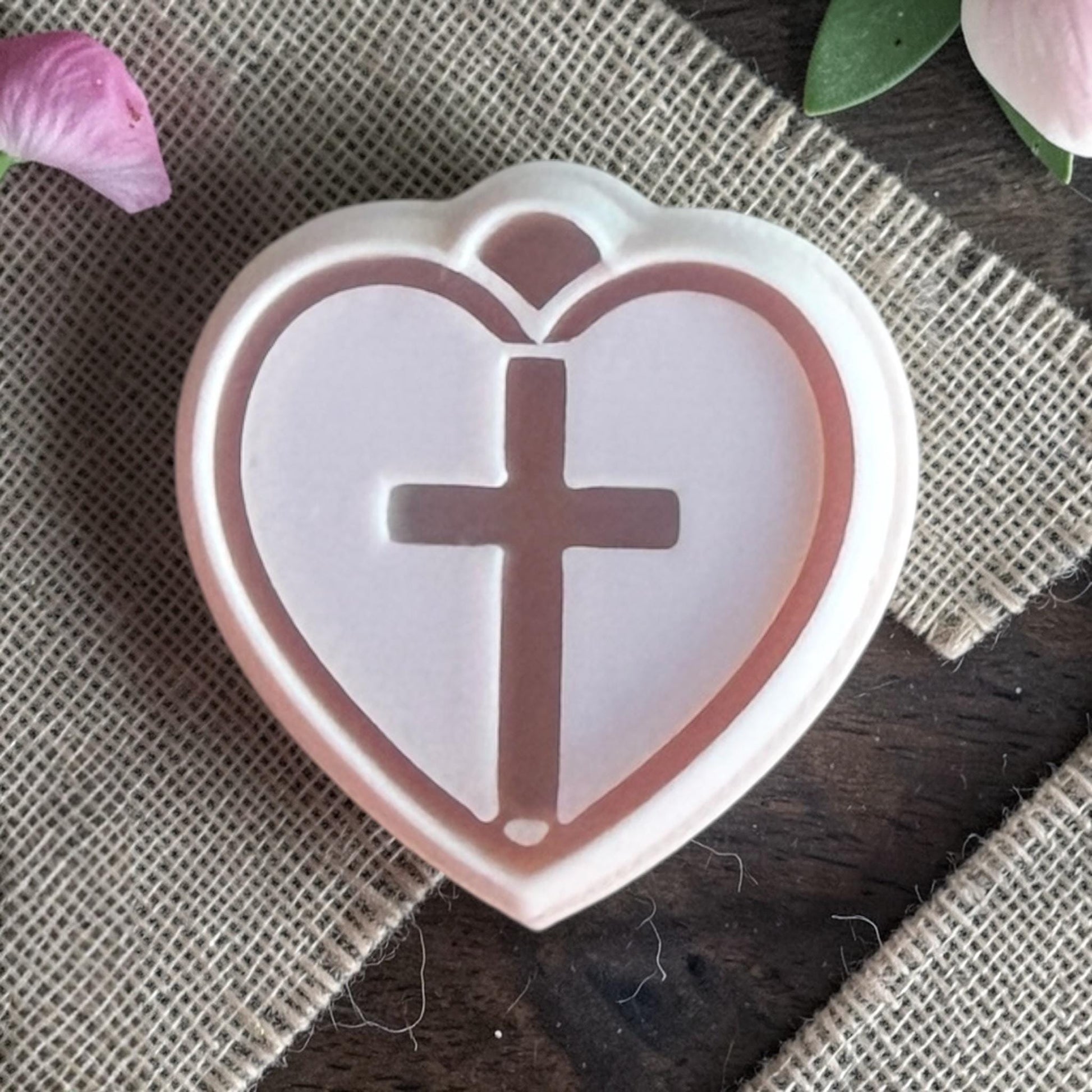 cross heart clay cutter size shown