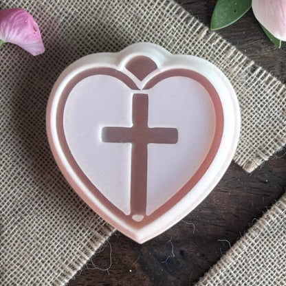 cross heart clay cutter size shown